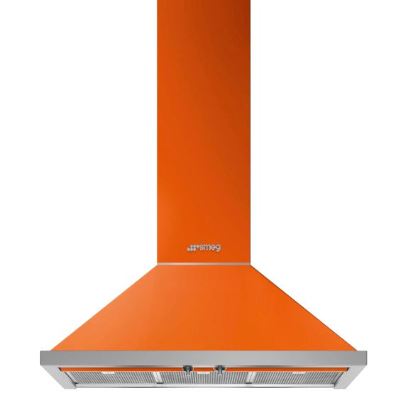 Smeg 90cm Portofino Wallmount Canopy Rangehood - Burnt Orange