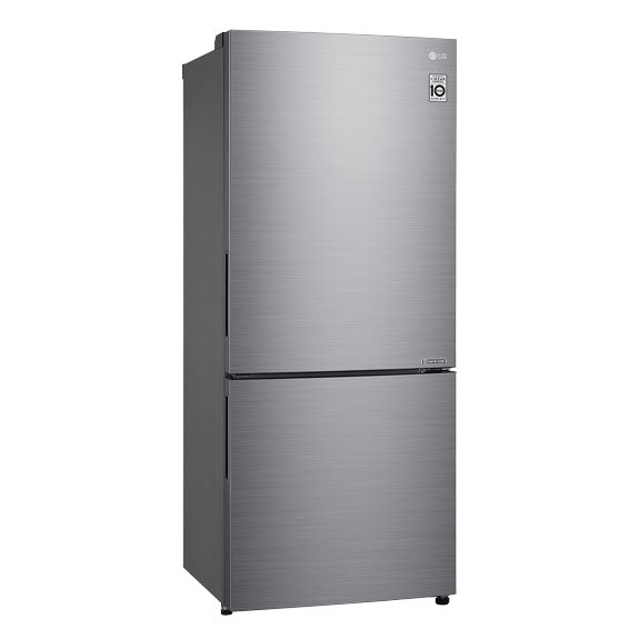 LG 420L Bottom Mount Fridge Freezer - Stainless Steel