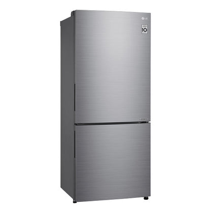 LG 420L Bottom Mount Fridge Freezer - Stainless Steel