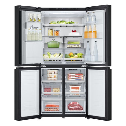 LG 508L Quad Door Fridge Freezer with Ice & Water Dispenser - Matte Black
