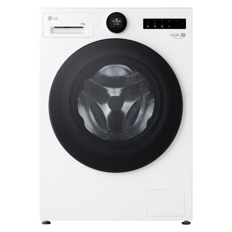 LG 12kg Smart AI Front Load Washing Machine - Essence White (Series 9)