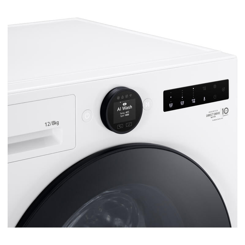 LG 12kg/8kg AI Front Load Washing Machine and Dryer Combo (Series 10)
