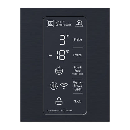 LG 530 Litre French Door Refrigerator - Matte Black