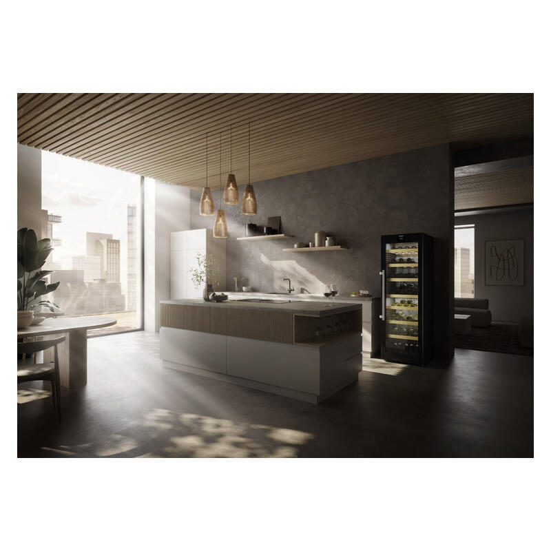 Liebherr 155 Bottle Dual Zone Freestanding Wine Cabinet - Black Steel
