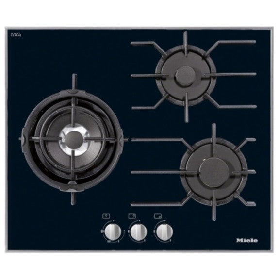 Miele 62cm 3 Burner Ceramic Gas Cooktop - Black