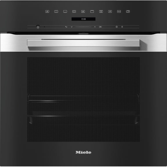 Miele 60cm Pureline Built - In Pyrolytic Electric Oven - Clean Steel