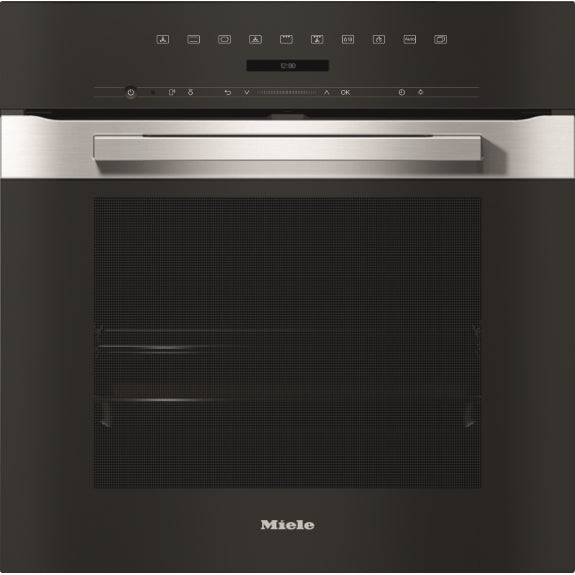 Miele 60cm Pureline Built - In Pyrolytic Electric Oven - Clean Steel