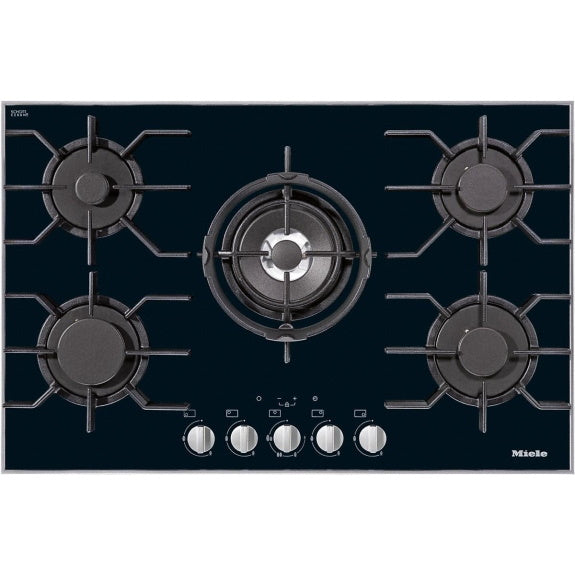 Miele 80.6cm 5 Burner Ceramic Gas Cooktop - Black