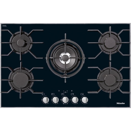 Miele 80.6cm 5 Burner Ceramic Gas Cooktop - Black