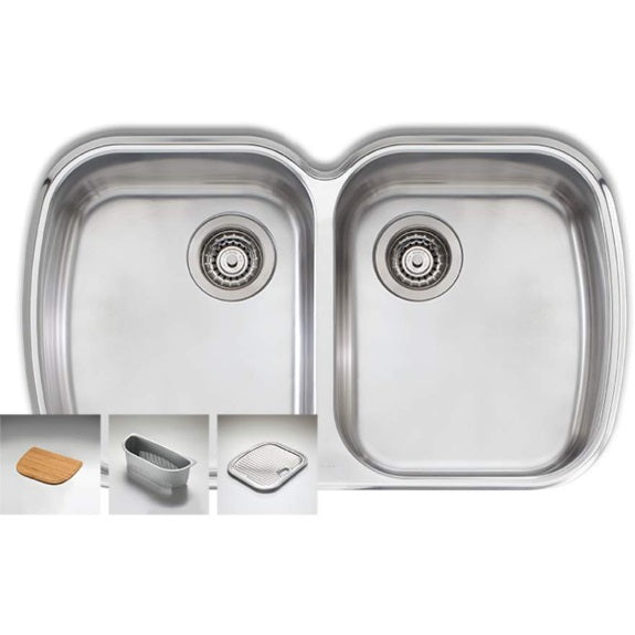 Oliveri Monet Double Bowl Sink - Stainless Steel
