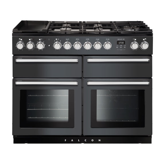 Falcon 110cm Nexus SE 5 Burner Dual Fuel Cooker - Slate/Chrome