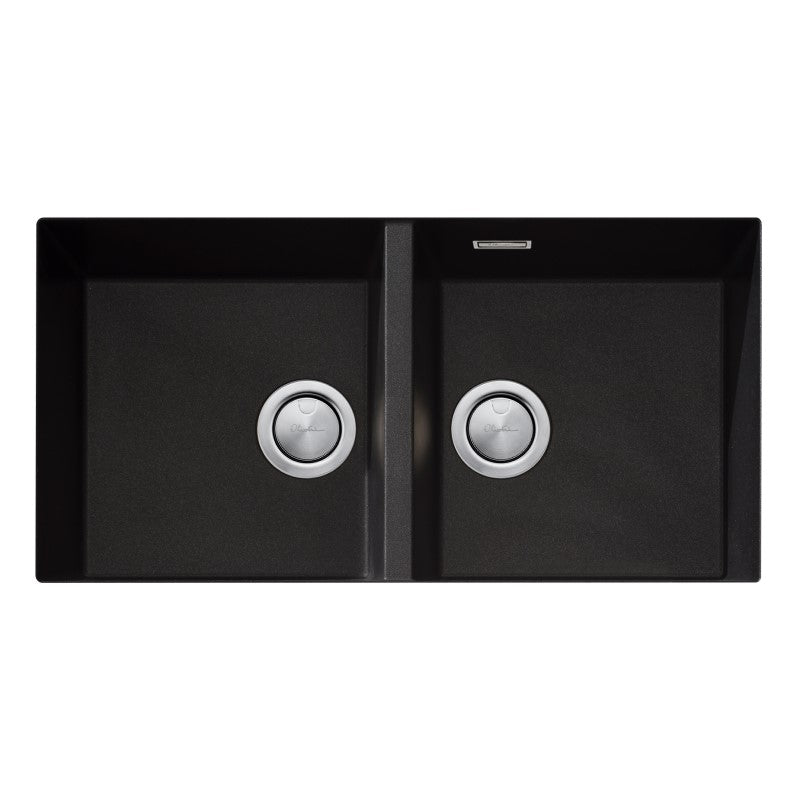 Oliveri Double Bowl Undermount Sink - Black