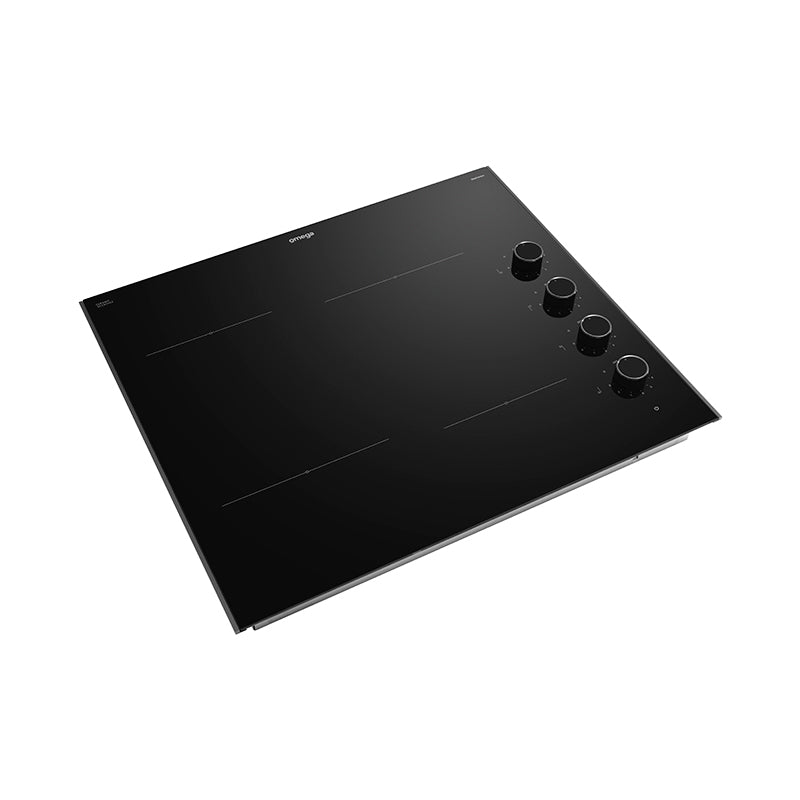 Omega 60cm Ceramic Cooktop with Knob Control - Black