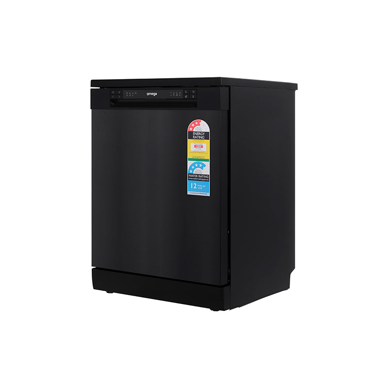Omega 60cm Freestanding Dishwasher - Black Stainless Steel