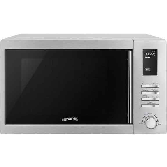 Smeg 34 Litre Electronic Microwave with Grill - Stainless Steel