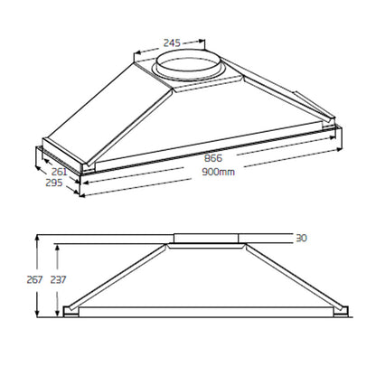 Schweigen 90cm Silent Undermount Rangehood for Moderate Cooking - Stainless Steel