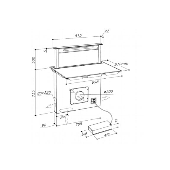 Sirius 90cm Valentina 4 Zone Integrated Induction Cooktop