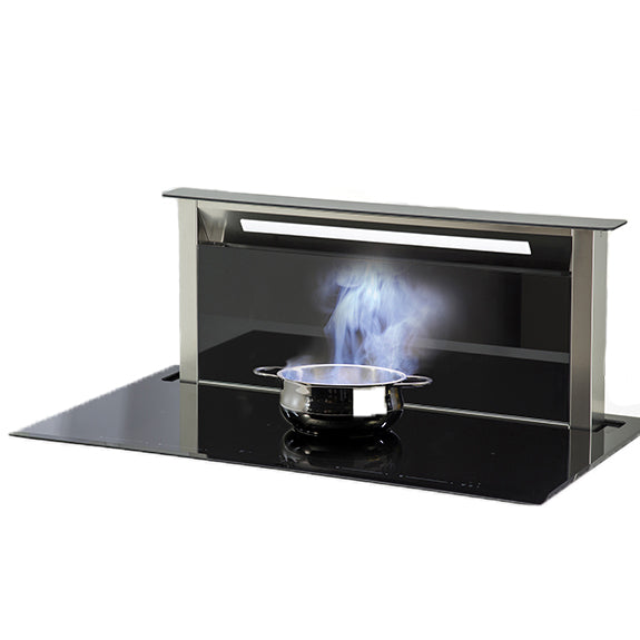Sirius 90cm Valentina 4 Zone Induction Cooktop with Integrated Rangehood - Black