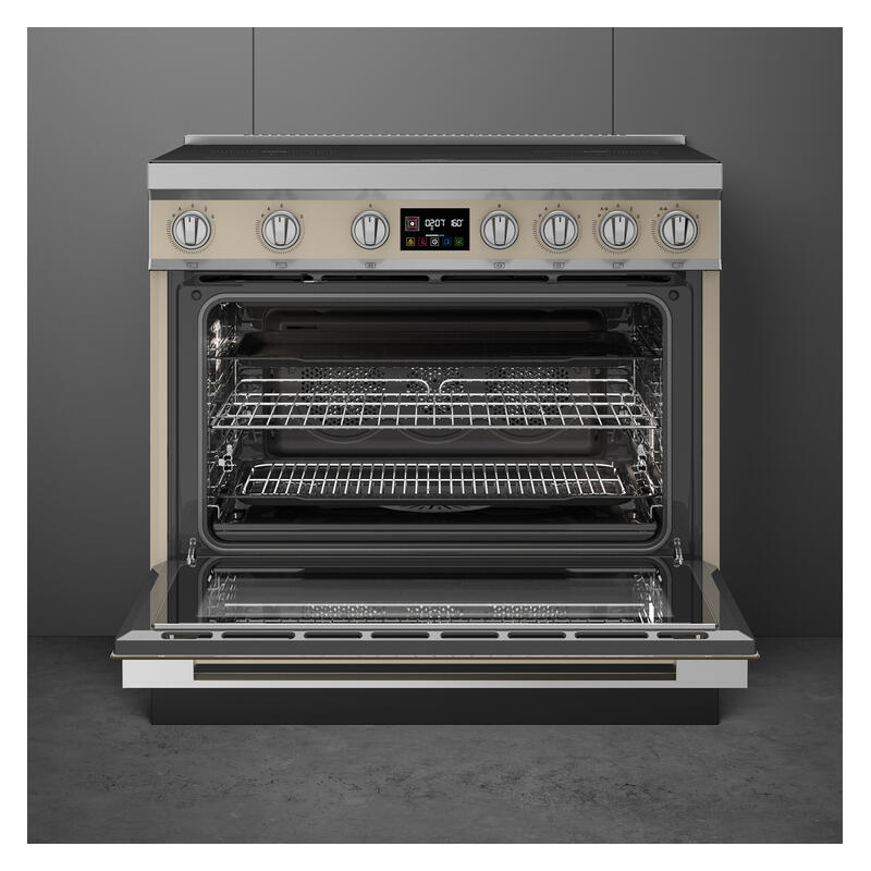 Smeg 90cm Portofino Induction Pyrolytic Freestanding Oven - Moonlight