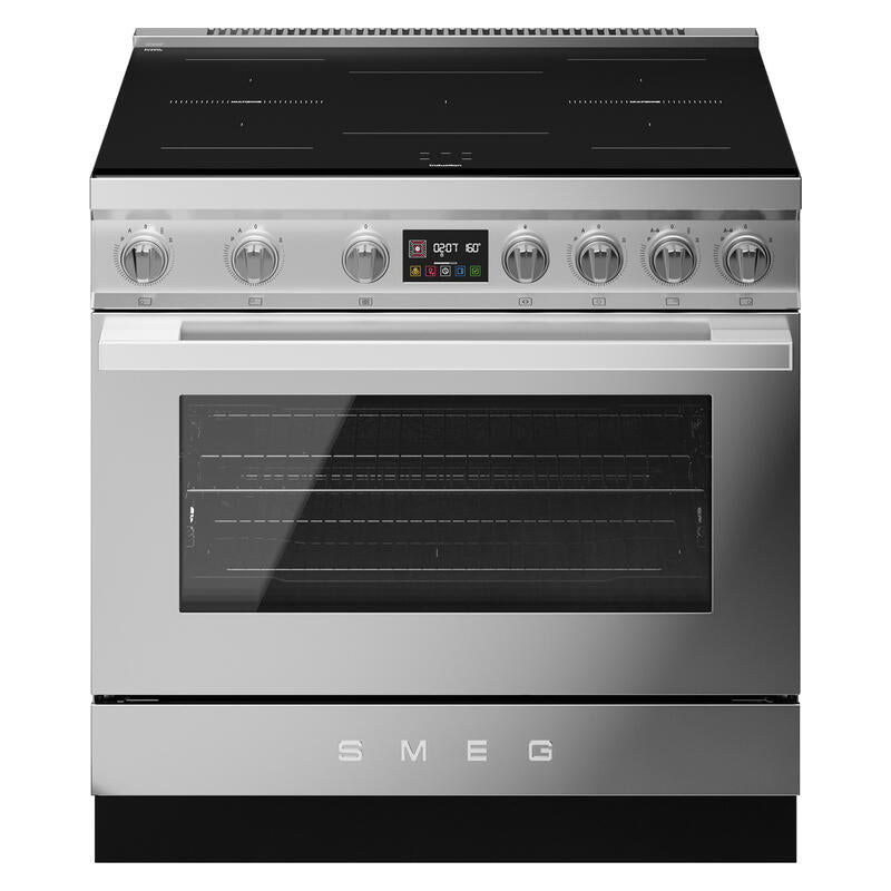 Smeg 90cm Portofino Induction Pyrolytic Freestanding Oven - Stainless Steel