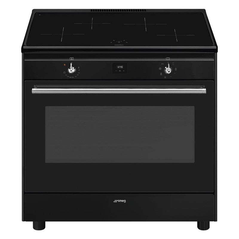 Smeg 90cm Free Standing Black Upright Induction Hob - Matte Black