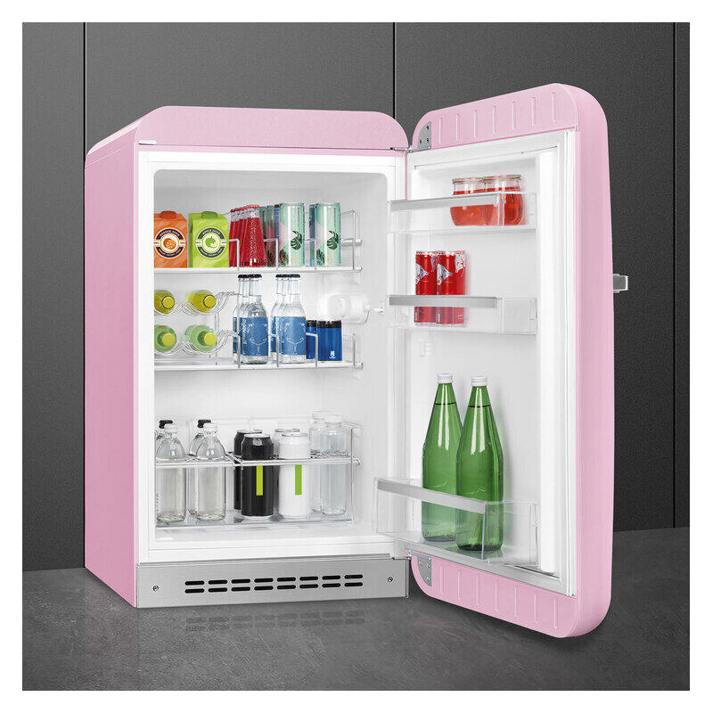 Smeg 135L 50's Style Retro Bar Fridge Right Hand Hinge - Pink