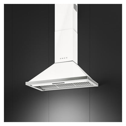 Smeg 90cm Portofino Canopy Rangehood - White