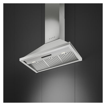 Smeg 90cm Portofino Canopy Rangehood - Stainless Steel