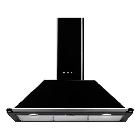Smeg 90cm Victoria Canopy Rangehood - Black