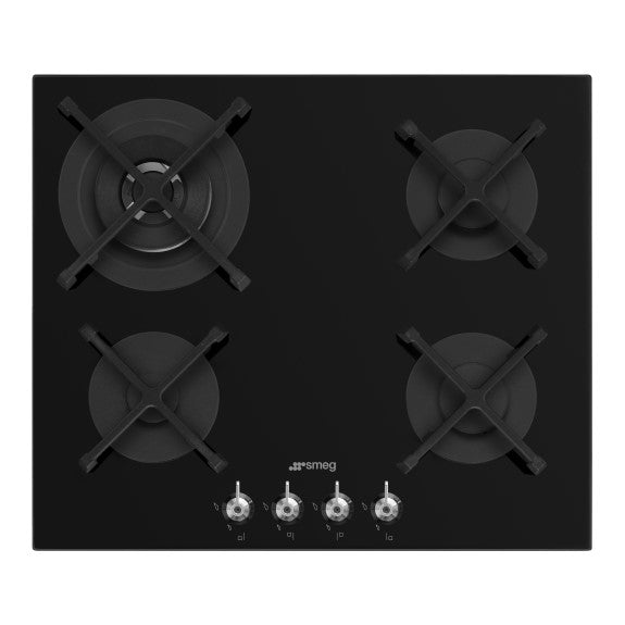 Smeg 60cm Classic Gas on Glass Hob - Deep Black