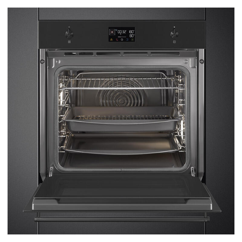 Smeg 60cm Classic Pyrolytic Evoscreen Built-In Oven - Matte Black