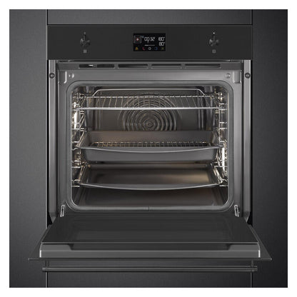 Smeg 60cm Classic Pyrolytic Evoscreen Built-In Oven - Matte Black