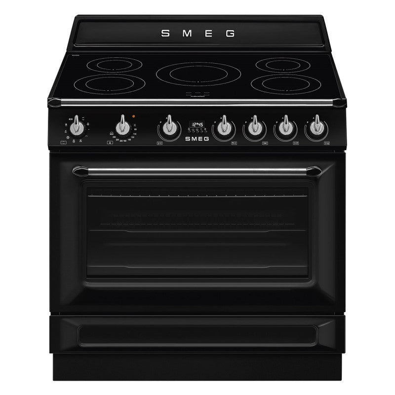 Smeg 90cm Victoria Induction Cooker 5 Zones 9 Functions - Black