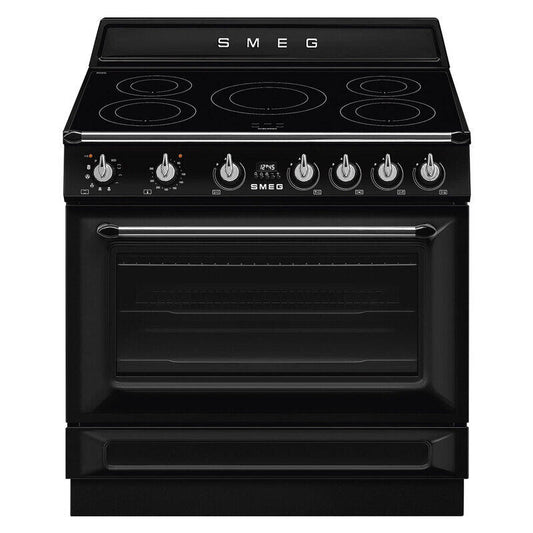 Smeg 90cm Victoria Induction Pyro Cooker - Black