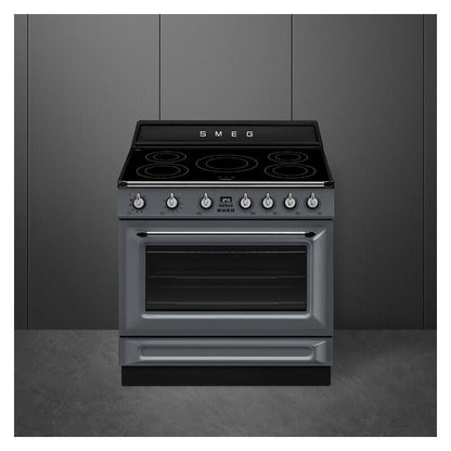 Smeg 90cm Victoria Induction Pyro Cooker - Slate Grey