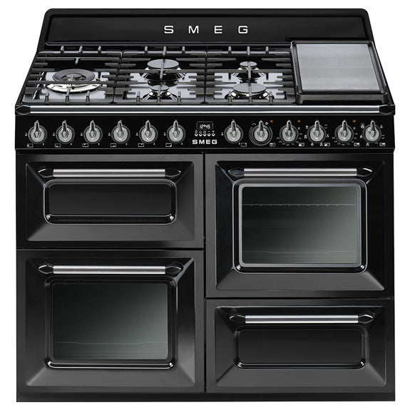 Smeg 110cm Victoria Dual Fuel Freestanding Cooker - Black
