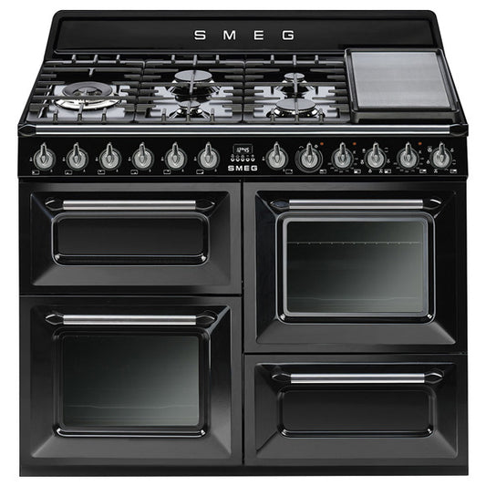 Smeg 110cm Victoria Dual Fuel Freestanding Cooker - Black