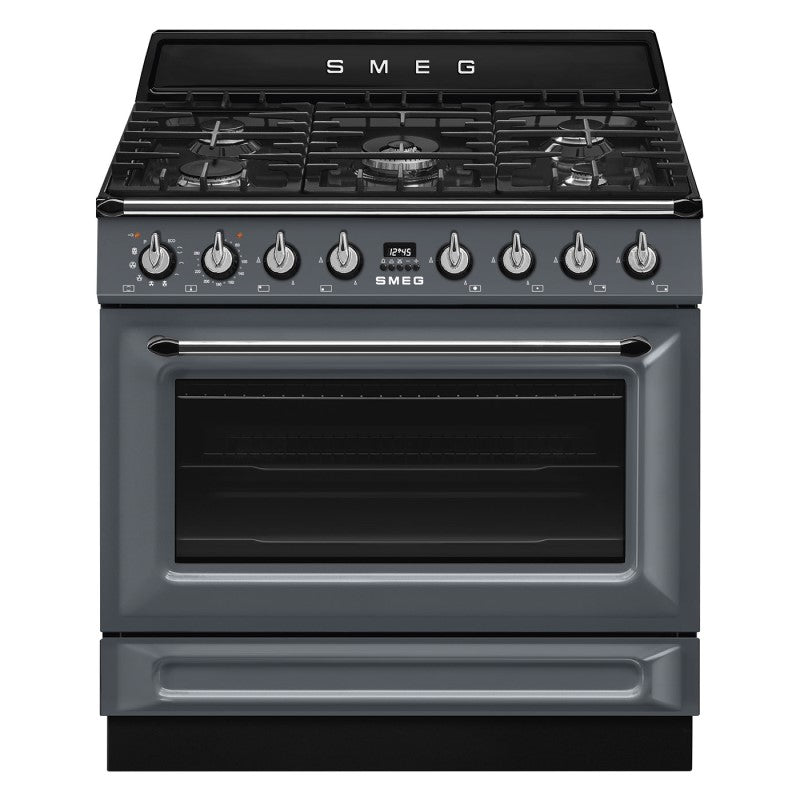 Victoria 90cm Slate Grey Dual Fuel Pyrolytic Freestanding Cooker