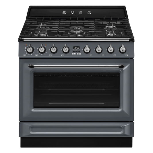 Victoria 90cm Slate Grey Dual Fuel Pyrolytic Freestanding Cooker