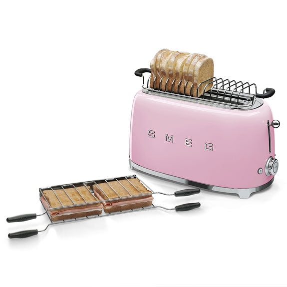 Smeg Retro Style 4 Slice Toaster Extra Wide - Pastel Pink