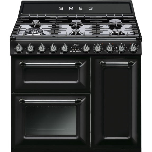 Smeg 90cm Victoria Freestanding Cooker Dual Fuel Cooker - Black