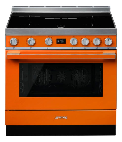 Smeg 90cm Portofino Induction Cooker - Burnt Orange