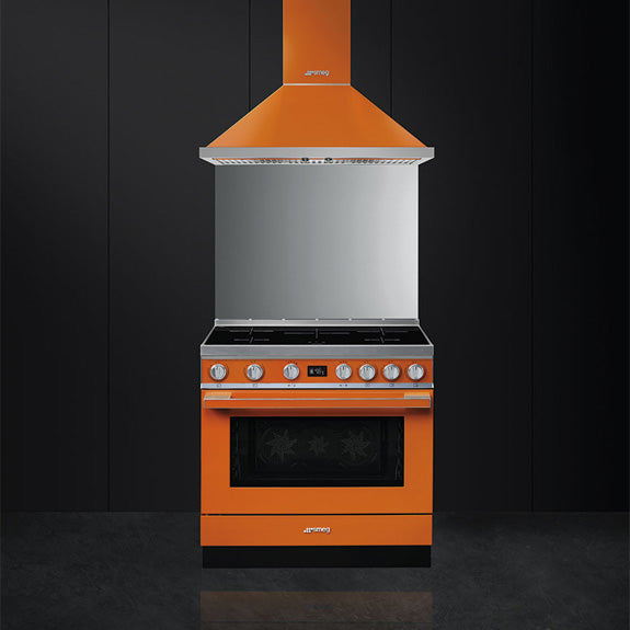 Smeg 90cm Portofino Induction Cooker - Burnt Orange