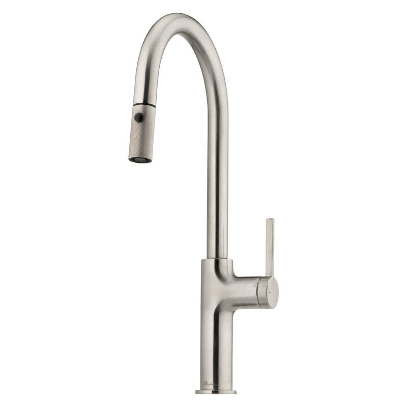 Oliveri Vilo Goose Neck Pull Out Spray Mixer - Brushed Nickel