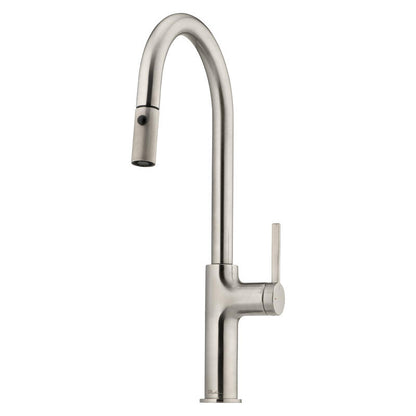 Oliveri Vilo Goose Neck Pull Out Spray Mixer - Brushed Nickel