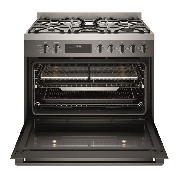 Westinghouse 90cm Freestanding Dual Fuel Cooker - Dark Stainless