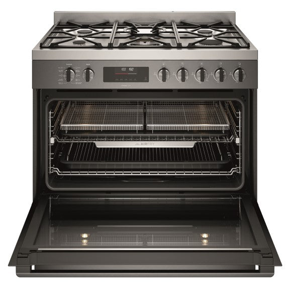 Westinghouse 90cm Freestanding Dual Fuel Cooker - Dark Stainless Steel