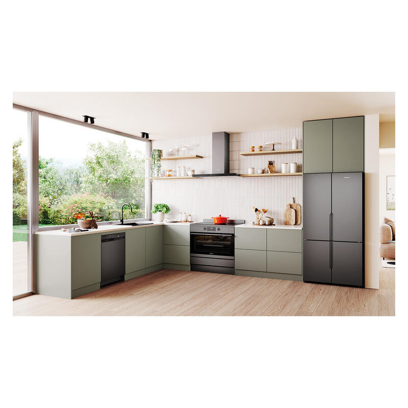Westinghouse 564L Quad Door Fridge Freezer - Matte Charcoal Black