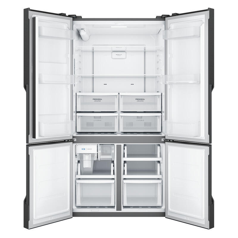 Westinghouse 564L Quad Door Fridge Freezer with Water Dispenser - Matte Charcoal Black