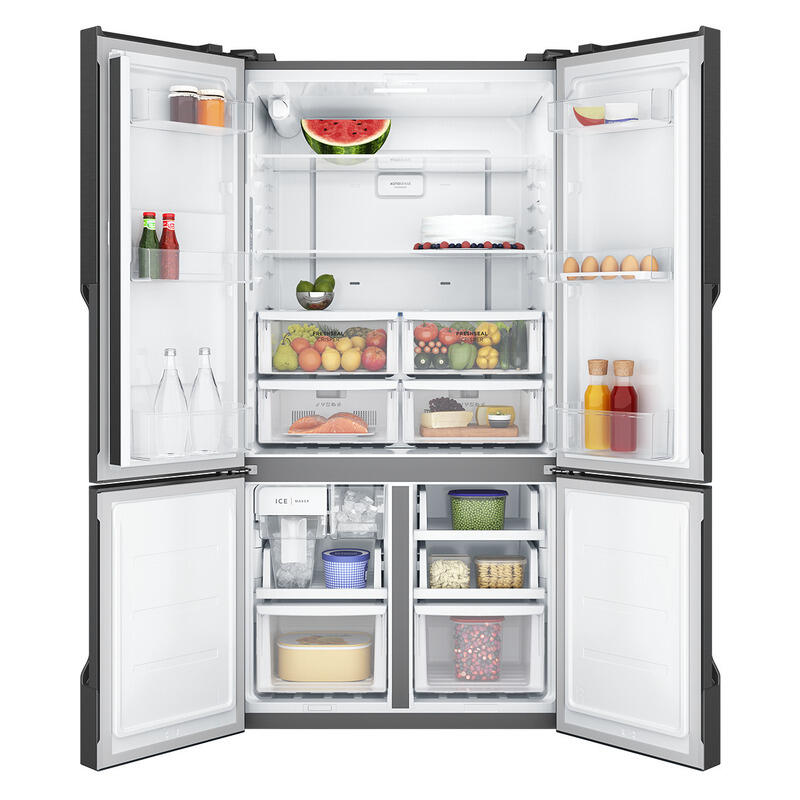 Westinghouse 564L Quad Door Fridge Freezer with Water Dispenser - Matte Charcoal Black